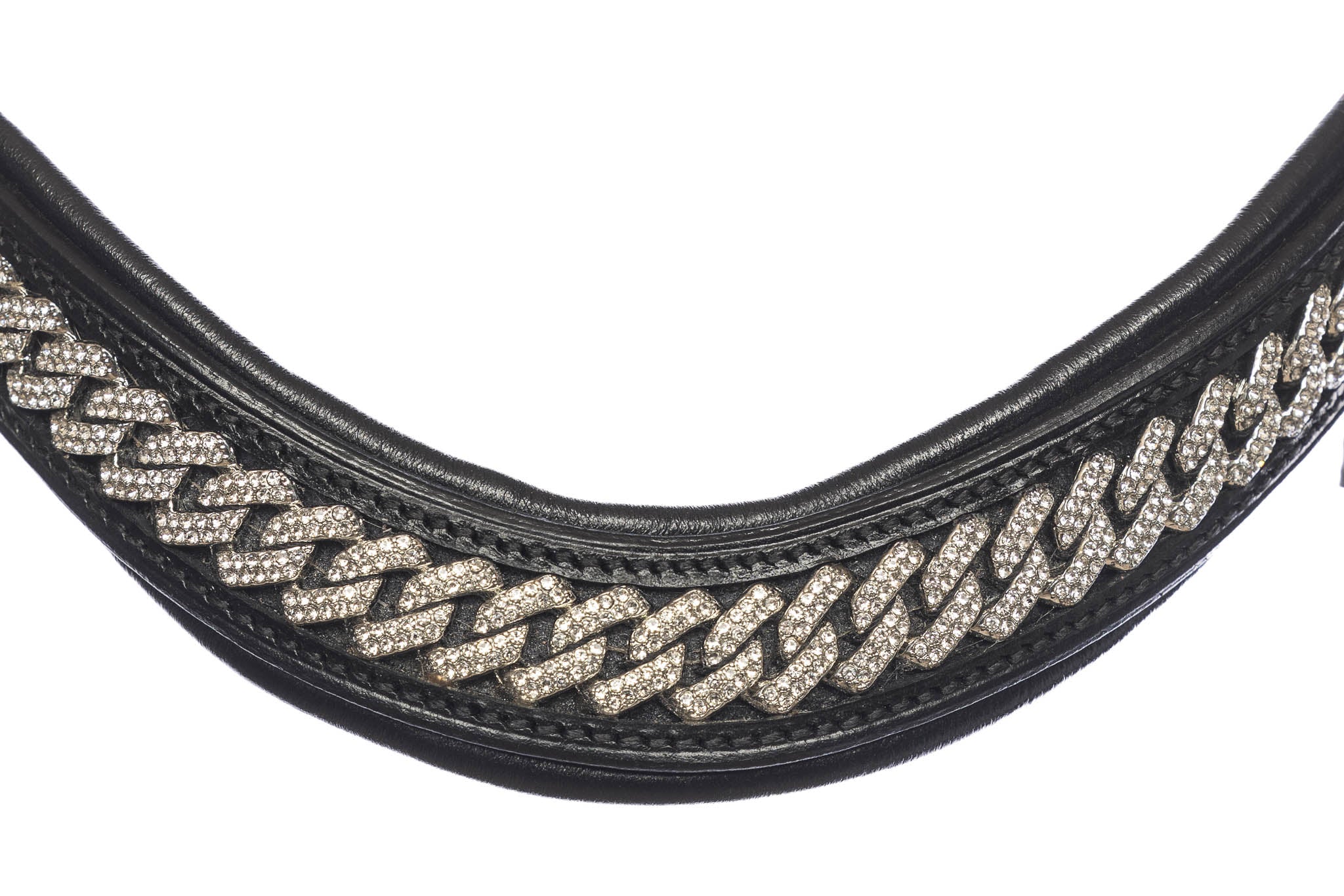 Eques Wave Pandebånd med Crystal Curb – Sølv