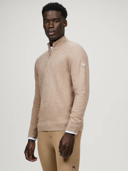 Tommy Hilfiger Herre Oakfield 1/4 zip Cashmere Pullover TAUPE