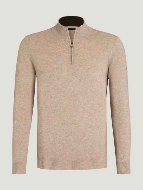 Tommy Hilfiger Herre Oakfield 1/4 zip Cashmere Pullover TAUPE
