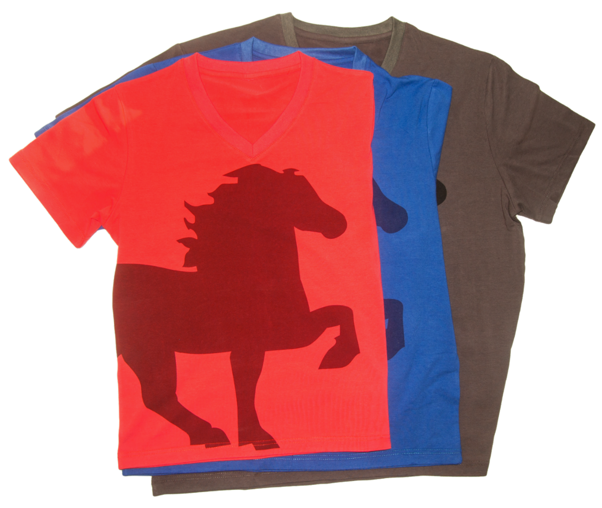 Karlslund T-shirt m. hest og V-hals